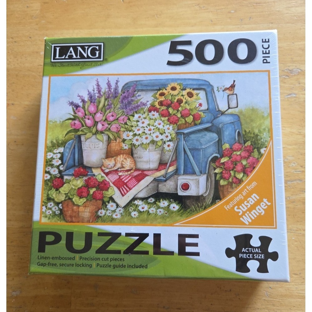 LANG 500 piece Puzzle Fresh Bunch Garden Flowers 24 in x 18 in NIB still wrapped